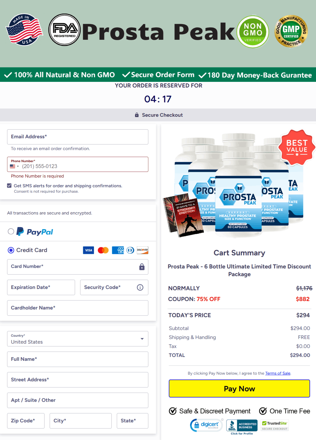 prosta peak checkout